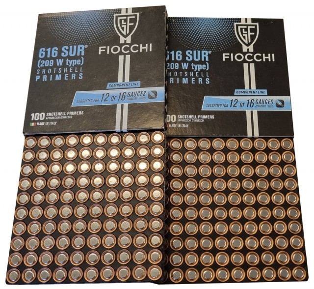 Fiocchi DFS 616 Tennhetter type 209. Brett med 100stk