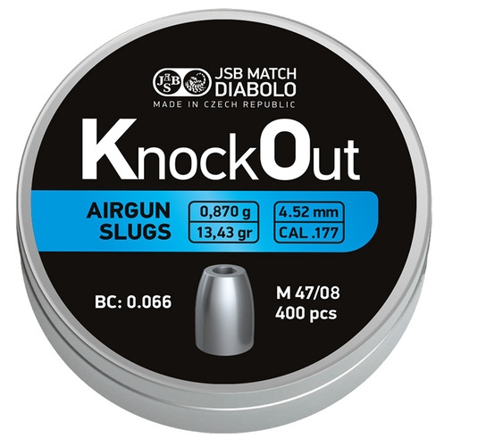 JSB KO - KnockOut Slugs - 4.52mm(13.43gr) - 400stk