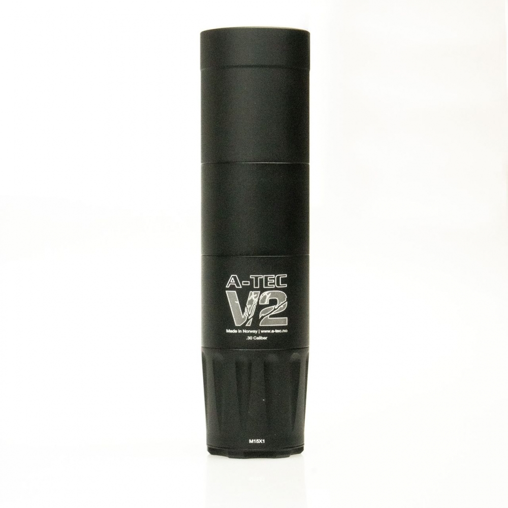 A-Tec V2 Kal. .30 Jaktia Edition 15x1. Kompakt lyddemper med moduler.