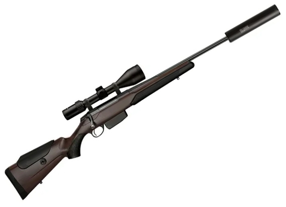 Tikka T3x 308 Win med flutet pipe, Welter 2-12x50i og A-Tec lyddemper